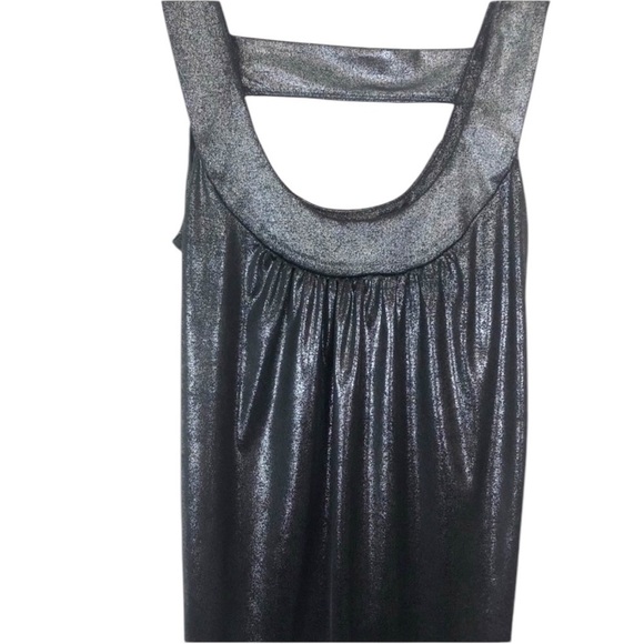 BCX - Dark Grey Metallic Silver Futuristic Shiny Vibrant Tank Top Women’s SZ S - Picture 3 of 8